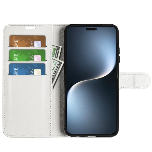 Honor Magic7 Pro Fodral Litchi Läder Vit