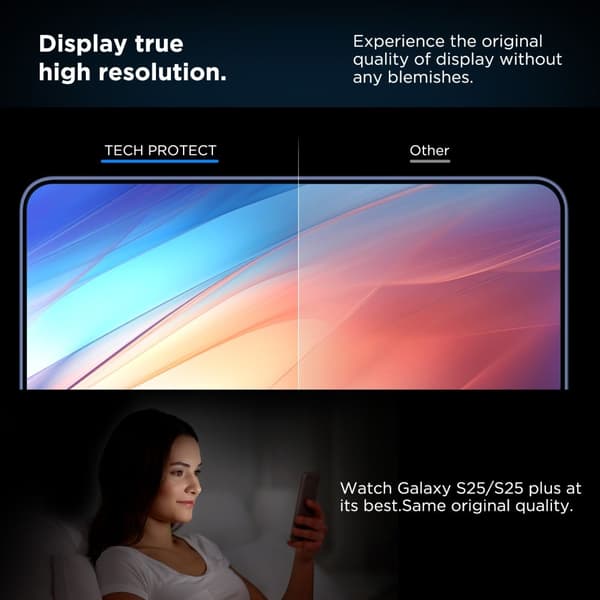 Tech-Protect Galaxy S25 Plus 2-PACK Skärmskydd QuickSet+ Härdat Glas