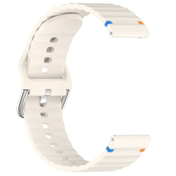 Klockarmband 20 mm Silikon Wave Design Beige