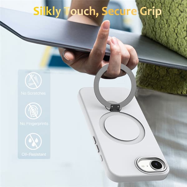 iPhone 17e / 16e Skal MagSafe Kickstand Hybrid Vit