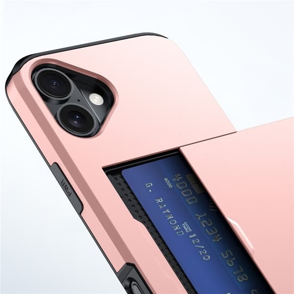 iPhone 17 Skal Hybrid Med Kortfack Grå