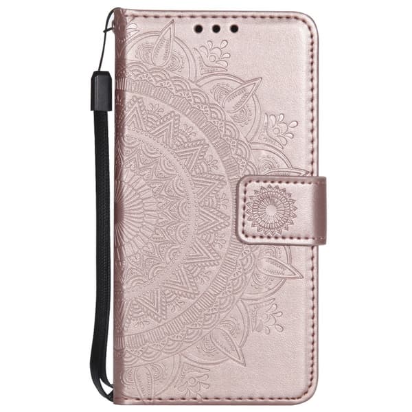 iPhone 17e / 16e Fodral Mandala Läder Roséguld
