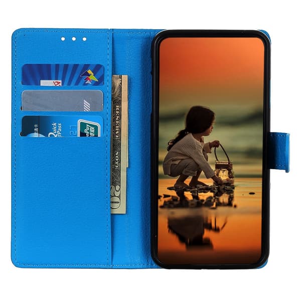 Honor Magic7 Lite Fodral Litchi Läder Blå