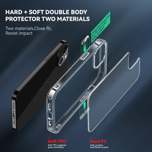 iPhone 14 Plus Skal Shockproof Hybrid Transparent
