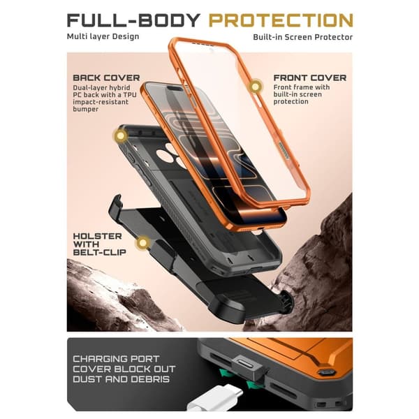 Supcase iPhone 17 Pro Max Skal Unicorn Beetle Pro Coral
