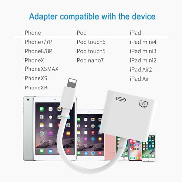 Lightning Till USB 3-kameraadapter Vit