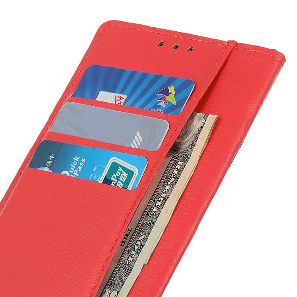 Honor Magic7 Lite Fodral Litchi Läder Röd