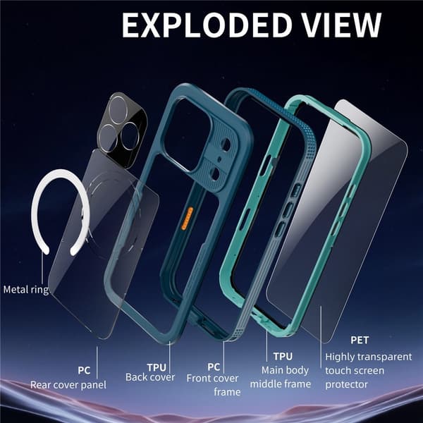 ShellBox iPhone 17 Pro MagSafe iP68 Vattentät Skal Blå