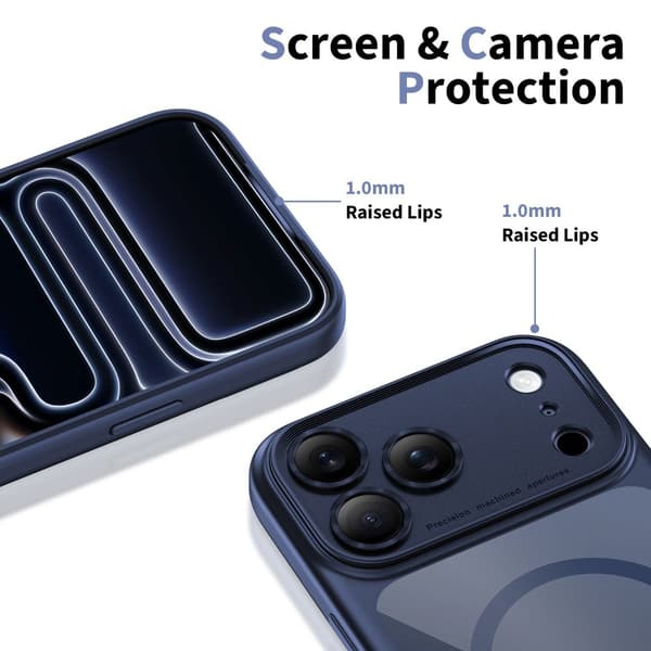 Tech-Protect iPhone 17 Pro Skal MagSafe MagPeak Deep Blue/Clear