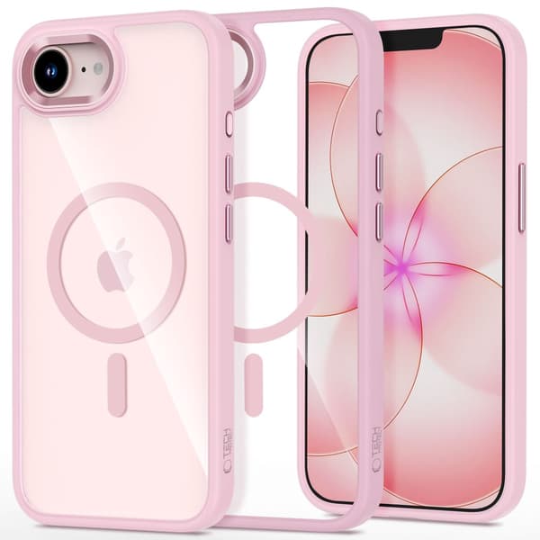 Tech-Protect iPhone 17e/16e Skal MagSafe MagMat Rosa/Transparent