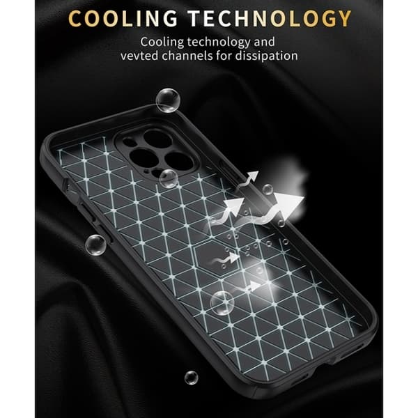 iPhone 14 Plus Skal CamShield Litchi Textur Röd