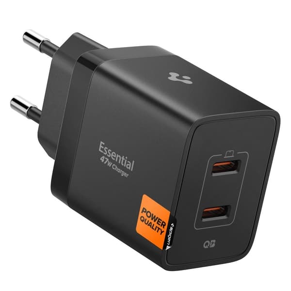 Spigen 47W Väggladdare USB-C Essential Svart