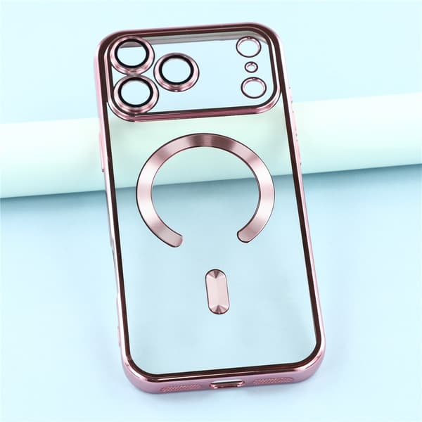 iPhone 17 Pro Max Skal MagSafe Electroplated TPU Rosa