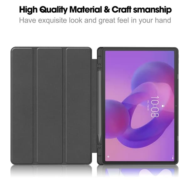 Lenovo Idea Tab Pro Fodral Tri-Fold Läder Svart