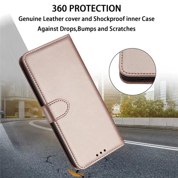Honor X5c Plus Plånboksfodral Läder Roséguld
