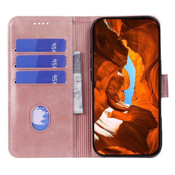 OnePlus 15R Plånboksfodral Läder Roséguld