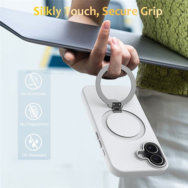 iPhone 16 Skal MagSafe Kickstand Hybrid Vit