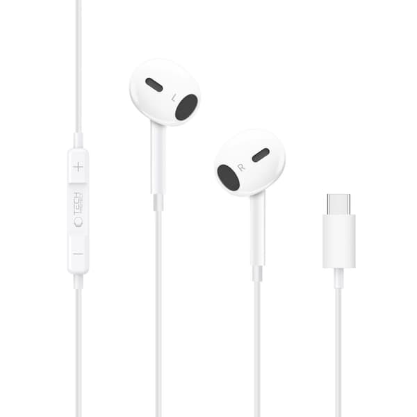 Tech-Protect In-Ear Hörlurar USB-C UltraBoost Vit