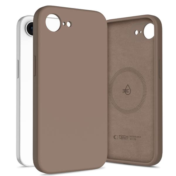 Tech-Protect iPhone 17e/16e Skal MagSafe Silicone Chocolate Brown