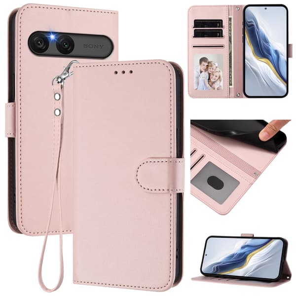 Sony Xperia 10 VII Plånboksfodral Läder Rosa