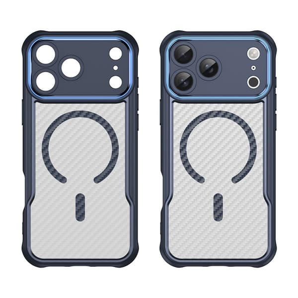 iPhone 17 Pro Max Skal MagSafe Kolfiber Textur Blå