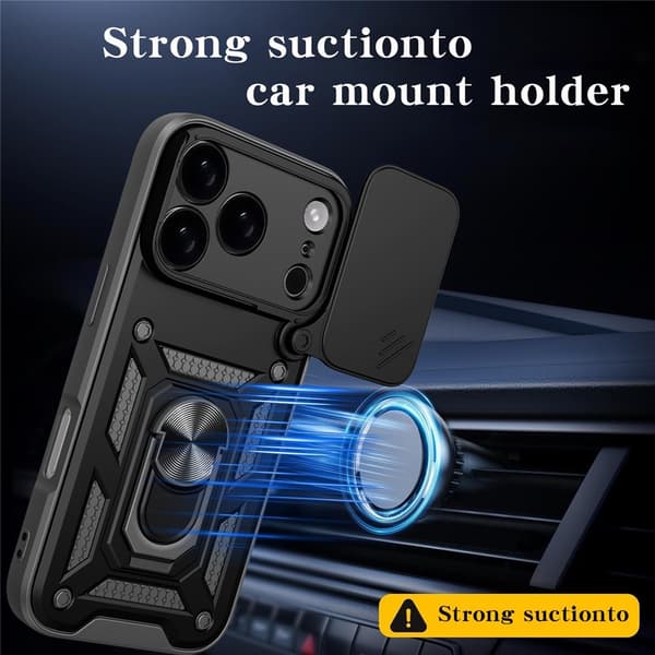 iPhone 17 Pro Skal CamShield Ring Hybrid Silver