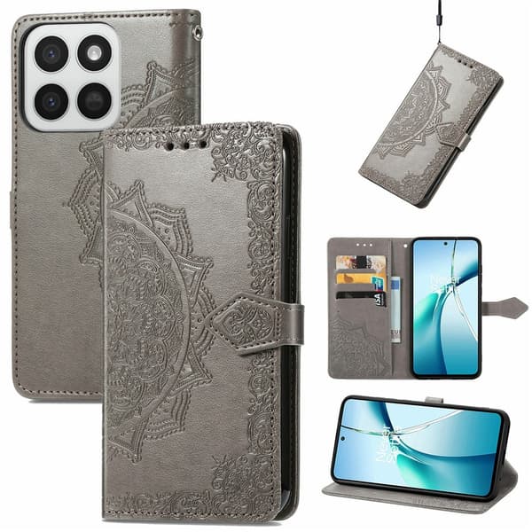 Honor 400 Smart Fodral Mandala Läder Grå
