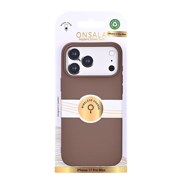 Onsala iPhone 17 Pro Max Mobilskal Med Silikonkänsla Chocolate