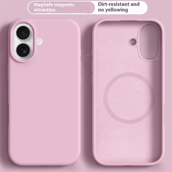iPhone 17 Skal MagSafe Liquid Silikon Rosa