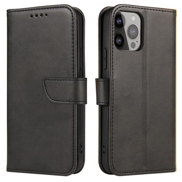iPhone 13 Pro Max Plånboksfodral Läder Svart