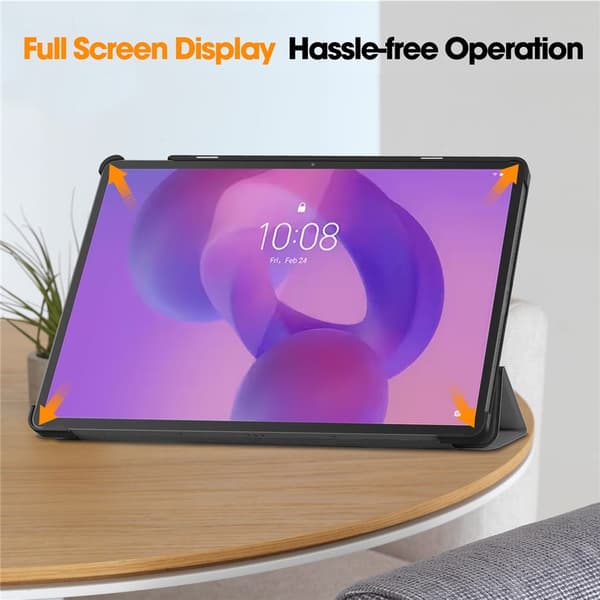 Lenovo Idea Tab Pro Fodral Tri-Fold Läder Grå