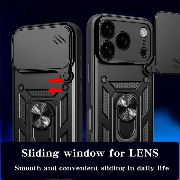 iPhone 17 Pro Skal CamShield Ring Hybrid Silver