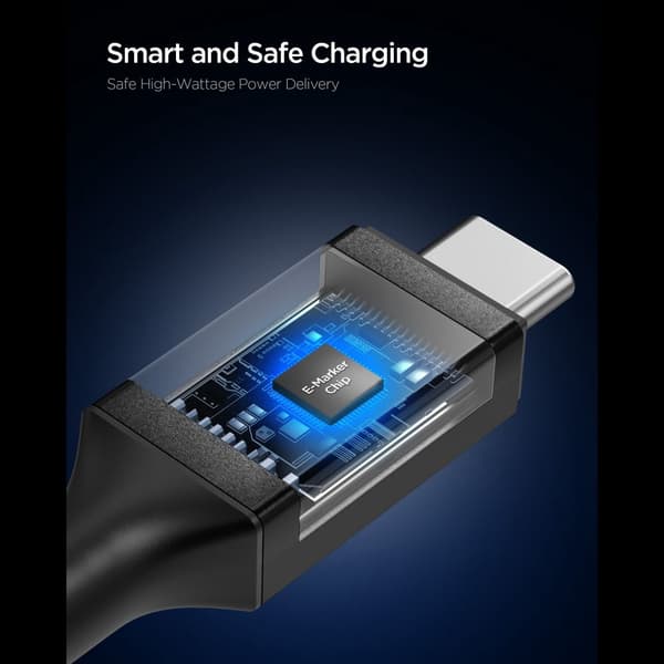 Spigen 1.5m 100W USB-C - USB-C Kabel Svart