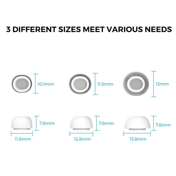AHASTYLE 3-PACK AirPods Pro 2/1 Öronpluggar Silikon Vit