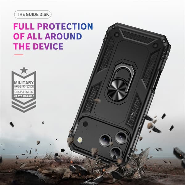 iPhone 17 Pro Max Skal Shockproof Hybrid Ring Svart
