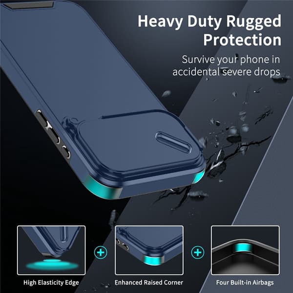 iPhone 17 Pro Max Skal Hybrid Armor CamCover Blå
