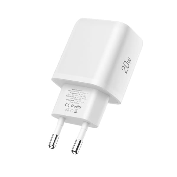 Tech-Protect 20W Väggladdare PD Inkl. Lightning - USB-C Kabel Vit