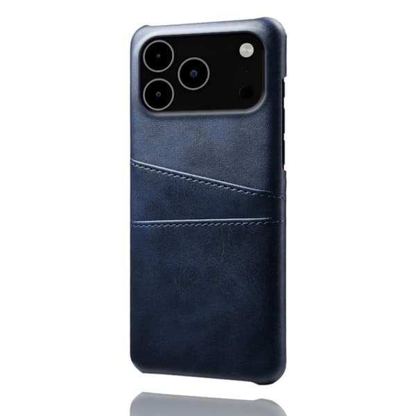iPhone 17 Pro Max Skal Med Kortfack Läder Blå