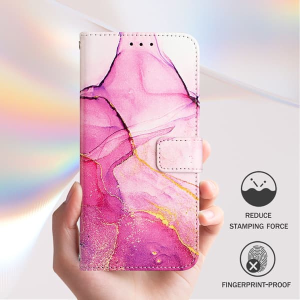 OnePlus 15 Fodral Läder Marmor Rosa