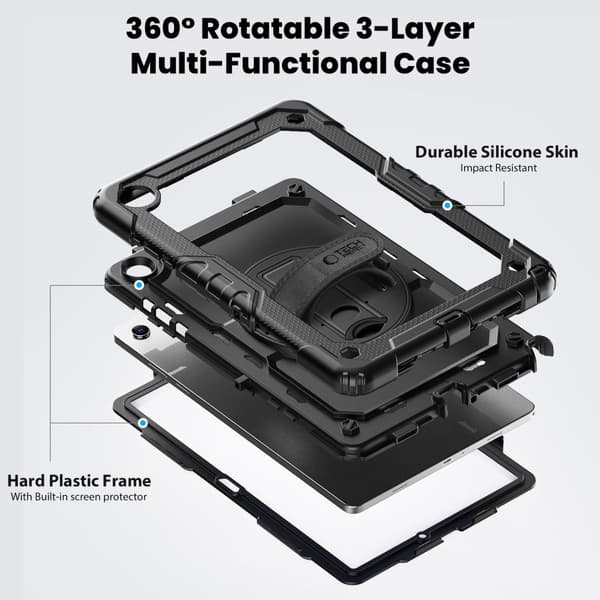 Tech-Protect Galaxy Tab A11 Plus / A9 Plus Skal 360 Solid Svart