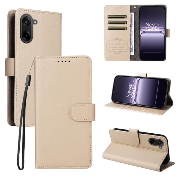 OnePlus Nord CE5 Plånboksfodral Läder Beige