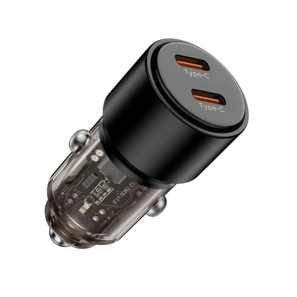 Tech-Protect 100W PD USB-C / USB-A Billaddare Svart