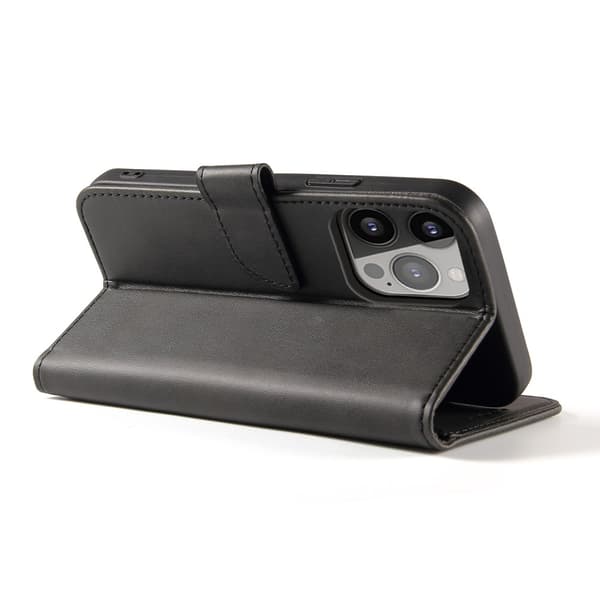 iPhone 13 Pro Max Plånboksfodral Läder Svart