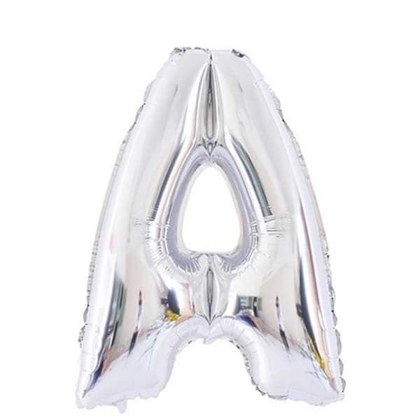 Bokstavsballong A 70 cm Silver