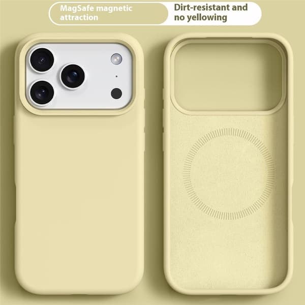 iPhone 17 Pro Max Skal MagSafe Liquid Silikon Gul