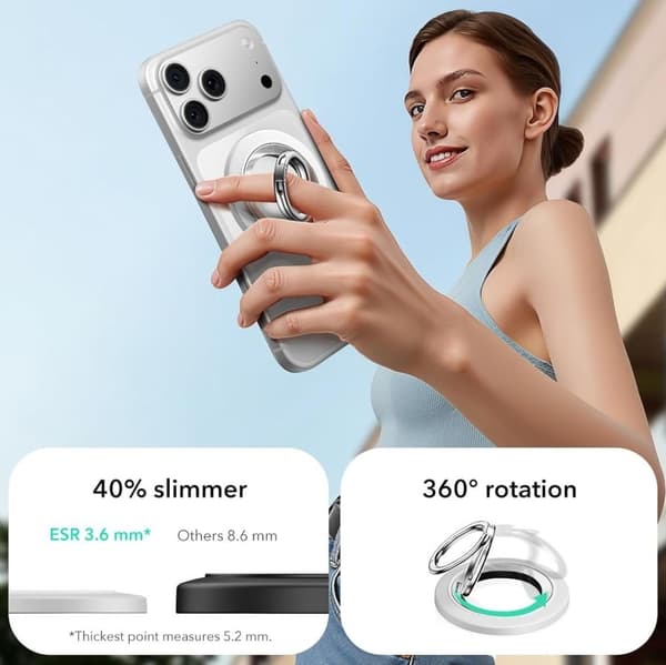 ESR Magnetisk MagSafe Ringhållare 360 HaloLock Vit