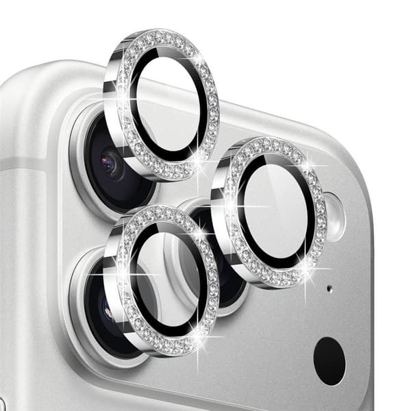 NORTHJO iPhone 17 Pro/17 Pro Max Linsskydd Strass Silver
