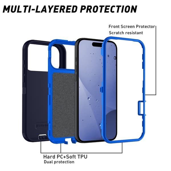 iPhone 17 Pro Skal Extreme Shockproof Hybrid Blå