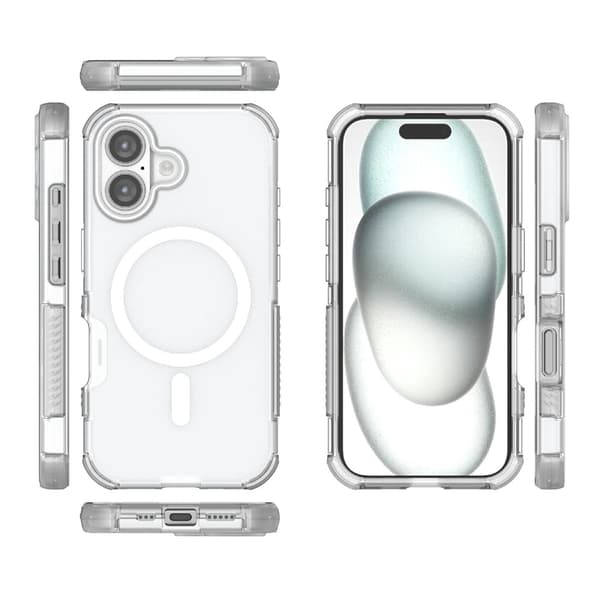 iPhone 16 Skal MagSafe Shockproof Hybrid Vit