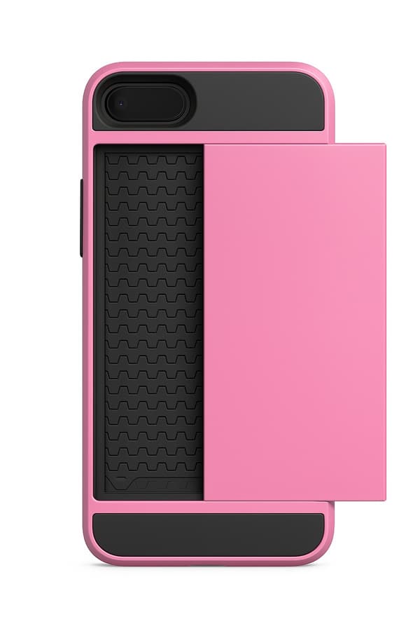 iPhone 7/8 Plus Skal Med Kortfack - Rosa